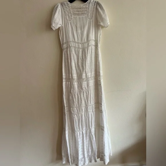 NWT $595 LoveShackFancy Medina Victorian Maxi White Lace Dress 2PC Size 2 - Picture 10 of 14